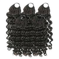 Vente en gros usine de cheveux humains vierges ondulés effet plume, tresses au crochet pré-coupées pour salon