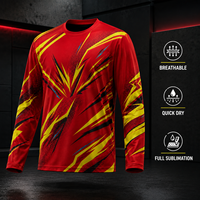 Maillot de football personnalisé sublimé à manches longues, séchage rapide, respirant, en polyester, pour l'entraînement, uniforme d'équipe pour hommes et jeunes