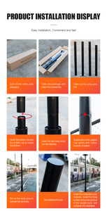 Lampadaire <span class=keywords><strong>télescopique</strong></span> à bras unique Mât de 6 mètres de haut Poteau d'éclairage public en Malaisie hauteurs de 3m 4m 6 m 8m disponibles - Product Image 3