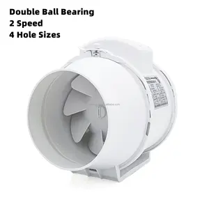 Rodamiento de bolas doble 4 5 6 8 pulgadas Ventiladores de flujo axial de plástico de aire Ventilador de ventilación Ventilador de conducto en línea