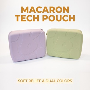 Estuche Organizador de Silicona Macaron, Portátil, Rígido, con Cierre, para Cables, Auriculares y Cosméticos - Product Image 1