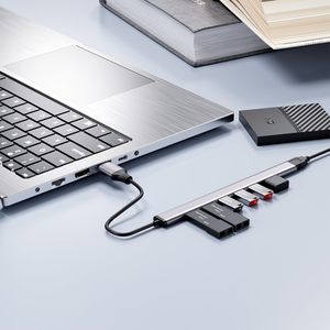 Hub Expansor de 7 Puertos Tipo C a USB 3.0 de Aluminio para MacBook, Laptop, PC, <span class=keywords><strong>Mac</strong></span> Pro, <span class=keywords><strong>Mac</strong></span> <span class=keywords><strong>Mini</strong></span>, iMac, Surface Pro - Product Image 4
