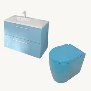 baño beige Suppliers-Skyblue-tocador portátil para inodoro, mueble de gabinete, jarrón, productos sanitarios, artículos de tocador mate