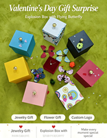 Boîte cadeau rigide pliable personnalisée avec motif papillon en relief, matériaux recyclés, emballage surprise créatif pour nouilles