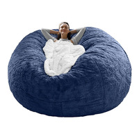 Échantillons gratuits canapé inclinable moderne extra large surdimensionné pliable gros sac haricot chaise avec fourrure lit pouf canapé siège remplissage