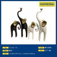 All'ingrosso in resina bianca e nera figurine di elefante colori misti decorazioni per la casa sculture - Product Image 1