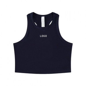 Camisetas sin mangas de algodón transpirable para <span class=keywords><strong>mujer</strong></span>, de moda, con alto soporte, para yoga y deportes, serie de ropa deportiva casual para chicas. - Product Image 6