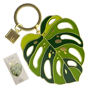 Factory Wholesale Custom Metal Key Chain Gold Plated 3D Plants Keyring Custom Soft Enamel Keychain