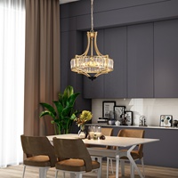 Lámpara Colgante de Lujo Creativa, Lámpara de Techo de Cristal para Comedor, Isla de Cocina, Dormitorio, con Bombilla E14, Color Cobre