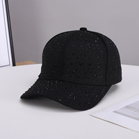 Casquette de baseball en gros pour femmes, ornée de strass, réglable, style 'Dad Hat' avec cristaux brillants, tendance, décontractée, pour l'extérieur