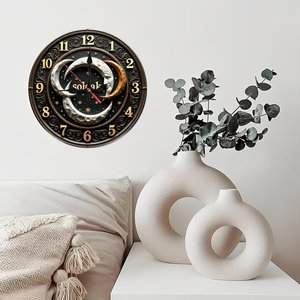 Round Wooden Wall <b>Clock</b> 25x25Cm Silent Nordic Style Home <b>Bedroom</b> Study Decor - Product Image 3