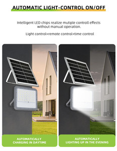 Projecteur solaire LED 100W, meilleurs projecteurs solaires LED pour aménagement paysager, projecteur solaire 300W, projecteurs extérieurs à <span class=keywords><strong>détecteur</strong></span> <span class=keywords><strong>de</strong></span> <span class=keywords><strong>mouvement</strong></span> - Product Image 2