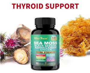 Complément alimentaire WinsTown Sea Moss Black Seed Oil Ashwagandha Ginger 16 en 1, 60 capsules, extra fort, pour adultes - Product Image 3