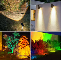 Lampe de jardin LED extérieure à énergie solaire en plastique, indice de protection IP65, lumière du jour 6000K, 120 °   Angle de faisceau, idéal pour l'éclairage des arbres et la décoration de jardin