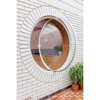 Ventana Redonda de Aluminio con Diseño Abatible y Doble Vidrio Templado para el Hogar