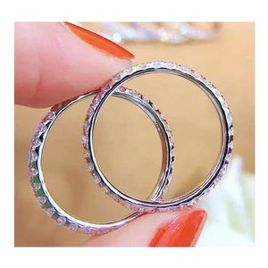 Xinfly 18K Gold 0.68ct Natural Diamond Full Eternity Wedding Band Eternity <b>Rings</b> Round Cut Gemstone for Engagement or Gift - Product Image 1