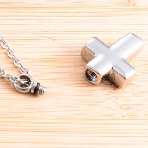 Collier pendentif croix en acier inoxydable pour urne à cendres avec conteneur, bijou commémoratif pour cendres, accessoires de crémation, cadeau - Product Image 2