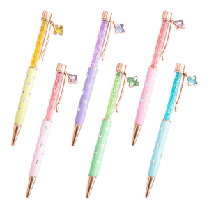 Bán Sỉ Văn Phòng Phẩm Bút Bi Gel Pha Lê Lấp Lánh Thiết Kế Mới Với Logo Tùy Chỉnh Bộ Mặt Dây Chuyền Xoắn Kim Loại Bút Bi Dễ Thương - Product Image 1