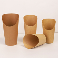 Gobelets en papier kraft jetables de haute qualité à paroi simple, écologiques, pour gaufres, pop-corn, frites, emballage alimentaire personnalisé