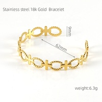 Bracelet Manchette Ajustable Serpent en Acier Inoxydable, Plaqué Or 18K, pour Femme, Idéal pour Fêtes