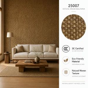 Papel Tapiz de Fibra Texturizada de Césped Natural Tejido a Mano al por Mayor para Sala de Estar, Hotel y Proyectos de Lujo Modernos - Product Image 1