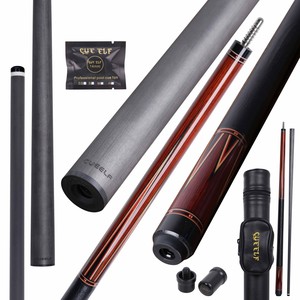 Cueelf <span class=keywords><strong>Cocobolo</strong></span> con empuñadura de cuero de lagarto de ébano Taco de billar de alta calidad de 58" - Product Image 1