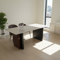 Ensemble de table à manger en bois massif de noyer de luxe moderne pour restaurant et salle à manger à domicile