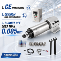 Moteur de broche CNC refroidi par air Zhong Hua Jiang ER20 3KW 4 roulements 220V/380V avec kit VFD pour machine de gravure CNC