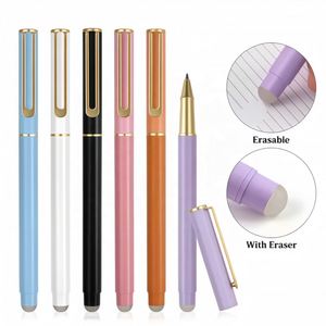 Stylo Bille Effaçable de Haute Qualité en Gros - Nouveauté Promotionnelle Personnalisable avec Logo, Stylo Métallique pour Bureau et École, Impression UV Noir/Bleu - Product Image 1