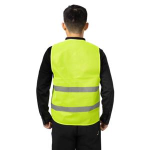 Áo phản quang an toàn Hualing có thể tùy chỉnh, màu vàng huỳnh quang, chất liệu polyester, dùng cho công trường xây dựng, áo mưa có lưới phản quang dành cho vệ sinh - Product Image 6