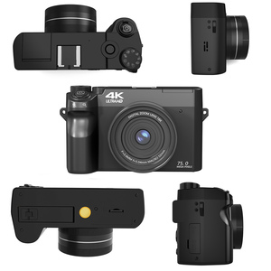 Caméra de vlogging DSLR à double écran 4K WD07 75MP Zoom 18X Écran Ultra HD 3,0 pouces 30 filtres beauté Objectif grand angle UV Capture du sourire - Product Image 5