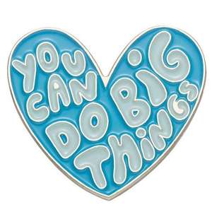 Puedes hacer cosas grandes letra azul amor corazón frase Pin broche Simple ropa bolsa decoración esmalte Metal solapa Pin insignia - Product Image 1