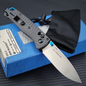 BM-MINI BUGOUT 533-3 Carbon Fiber Pocket Knife Outdoor Survival Hunting <b>Multi</b> Purpose <b>Camping</b> <b>Tool</b> Portable Daily Folding Knife - Product Image 5