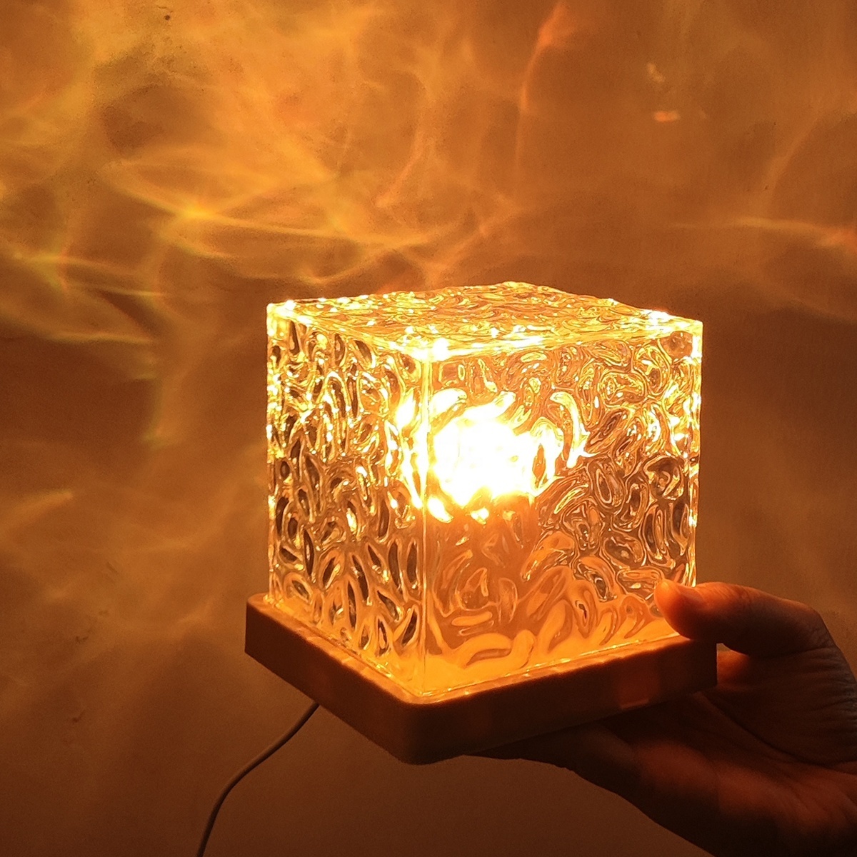 Dynamic Ocean Water Wave Effect Touch Control Table Lighting Ceiling Projector Night Light Color Changing Crystal Ripple Lamp