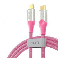 Kabel TUTI Berkualitas Tinggi Kecepatan Tinggi 240W 40Gbps 8k60hz Kabel Pengisian Cepat Kabel Data USB 4.0 Berjaring Nilon untuk Laptop/Mac/Ponsel