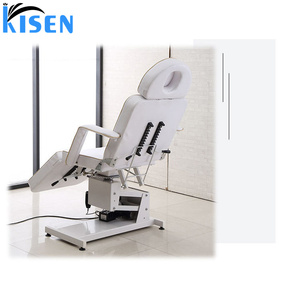 Table de massage électrique Kisen en cuir PU, chaise de salon réglable avec appui-tête intégré, structure métallique, design contemporain - Product Image 5