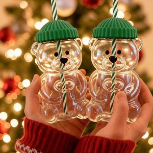 Gobelet à paille en silicone Bearista Paisen 2026, motif ours en peluche, antidérapant et écologique - Product Image 4