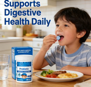 Tabletas Masticables Probióticas para Niños |   5 mil millones de UFC |   7 Cepas con Prebióticos Orgánicos para el Apoyo del Bienestar Digestivo e Inmunológico - Product Image 4