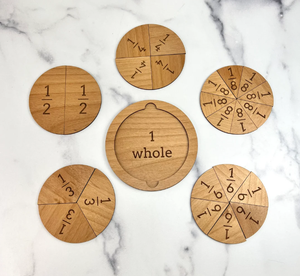 Frazioni di legno naturale Puzzle Board <span class=keywords><strong>matematica</strong></span> apprendimento educativo Pop It giocattoli per bambini - Product Image 3