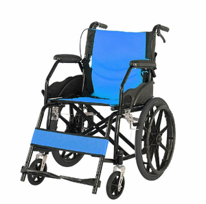 Fauteuil roulant manuel de voyage pliable léger en acier à double usage pour les personnes âgées - Product Image 1