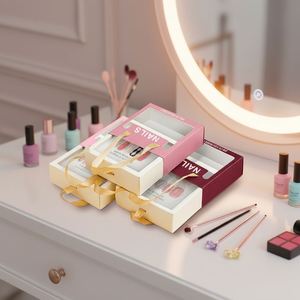 Boîte d'emballage de luxe personnalisée avec logo FX pour faux ongles à presser - Product Image 1