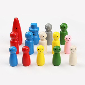 ชุดตุ๊กตาหมุดไม้28ชิ้นหุ่นสีสันสดใสตกแต่งจิตวิทยาด้านการเรียนการสอนงานฝีมือและของตกแต่งบ้าน - Product Image 3