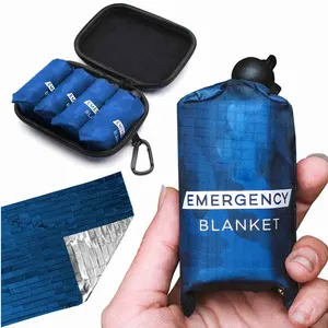 Outdoor Mylar Emergency Blankets 4 Pack of Extra Large Thermal Foil Space Blankets for outdoors camping hiking