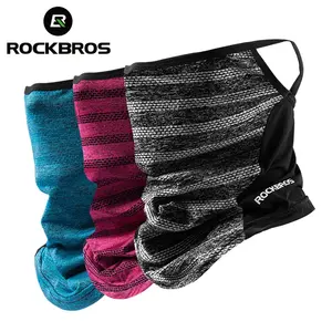 ROCKBROS Ciclismo seda gelo Pescoço Caps Caminhadas Respirável ciclismo cobertura facial com corda de ouvido Bandana Suor Respirável Camping Cachecol