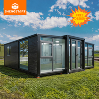 Maison conteneur préfabriquée extensible 20ft 40ft, capsules modulaires portables d'extérieur, villa, mini-maisons, bureau, hôtel, complexe hôtelier