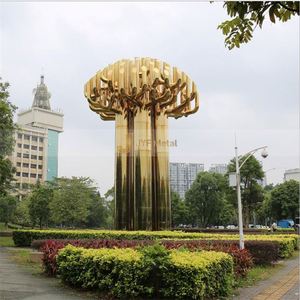 M113 Elegante Escultura Floral Art Deco de Acero Inoxidable, Impermeable, Duradera, Multifuncional, para Montar en el Suelo, Centro de Jardín - Product Image 2