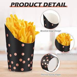 Caja de embalaje para patatas fritas al por mayor, gofres horneados para fiestas, cono de papel para llevar, bandeja de comida, bandeja de cono de papel - Product Image 3