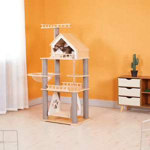 Maisons en bois Offre Spéciale Divertissement Poteau à gratter Tour Plate-forme Arbre à chat avec <span class=keywords><strong>sisal</strong></span> Gratter Intérieur Mur Jouer pour chats - Product Image 3