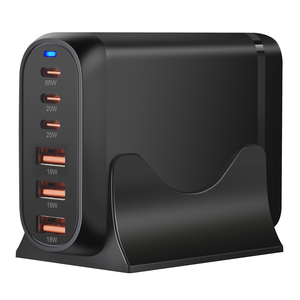 GAN <span class=keywords><strong>TECH</strong></span> 120W ที่ชาร์จ Gan 6-พอร์ต USB Type C PD ที่ชาร์จแบบเร็วเร็วติดผนังอะแดปเตอร์โทรศัพท์มือถือที่ชาร์จ3.0 - Product Image 5
