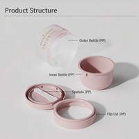 Pot en plastique alimentaire rechargeable de 100g avec couvercle à clapet, emballage durable pour soins de la peau, fond creux, pour crème pour le visage et lotion